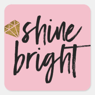 Heldere grafische vormgeving met Gold Diamond Vierkante Sticker