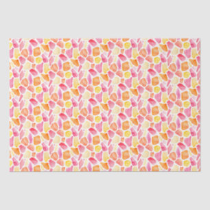Heldere grillige Giraffe Print Roze Sinaasappel Ge Tissuepapier