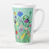 Heldere grillige wilde papaver aquarel