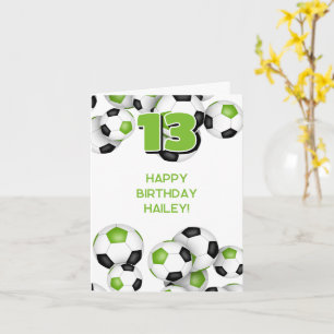 heldere groene voetbal kids happy birthday kaart