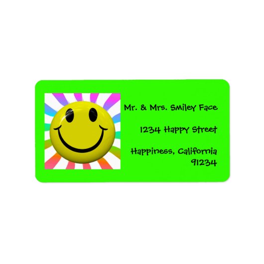 Heldere Happy Face Labels (Voorkant)