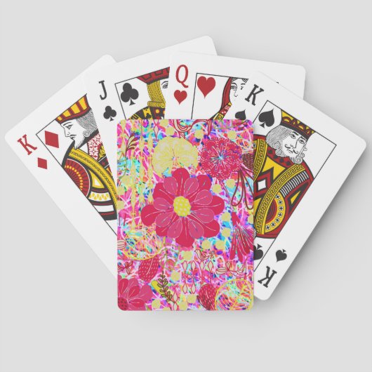 Heldere heldere bloemen pokerkaarten (Achterkant)