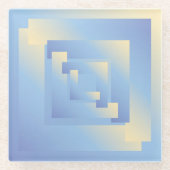 heldere hemel kleuren glazen onderzetter (Voorkant)