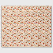 Heldere herfst boho botanische print cadeaupapier (Vlak)