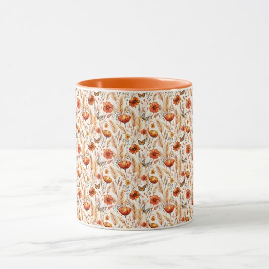 Heldere herfst boho botanische print mok (Midden)