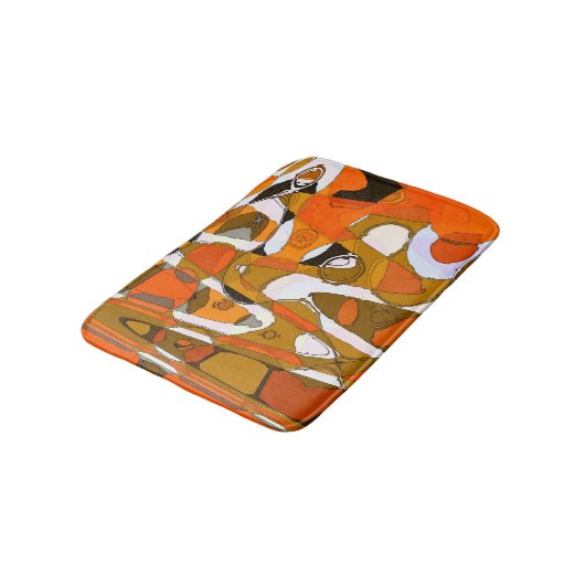 Heldere herfstcirkels: abstract patroon. badmat (Gekanteld)