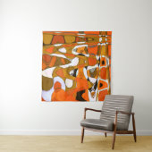 Heldere herfstcirkels: abstract patroon. wandkleed (In Situ (horizontaal))