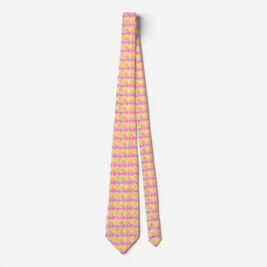 Heldere horizontale Wavy "Roze limonade" Abstract Stropdas (Voorkant)