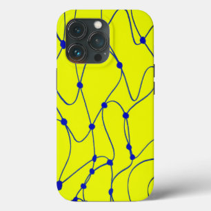 heldere kalk groene abstracte vetgedrukte lijnkuns iPhone 13 pro hoesje
