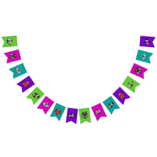 Heldere kerstbanner met feestritters vlaggetjes (Alle)