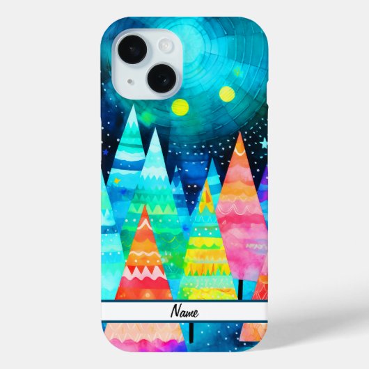Heldere kerstbomen Case-Mate iPhone case (Achterkant)