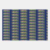 Heldere kerstlampjes met papierbladen inpakpapier vel (Voorkant)