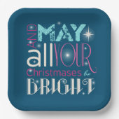 Heldere kersttypografie ID264 Papieren Bordje (Voorkant)