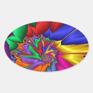 Heldere kleur spiraal ovale sticker