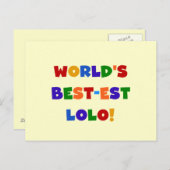 Heldere kleuren Best-est Lolo T-shirts en geschenk Briefkaart (Voorkant / Achterkant)