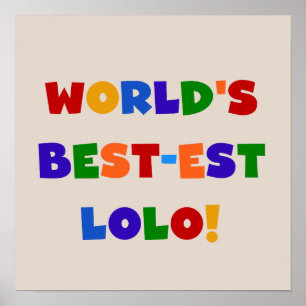 Heldere kleuren Best-est Lolo T-shirts en geschenk Poster