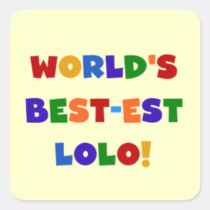 Heldere kleuren Best-est Lolo T-shirts en geschenk Vierkante Sticker