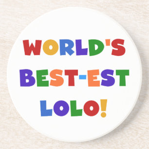 Heldere kleuren Best-est Lolo T-shirts en geschenk Zandsteen Onderzetter