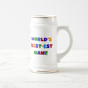 Heldere kleuren Best-est Nani T-shirts en geschenk Bierpul