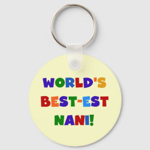 Heldere kleuren Best-est Nani T-shirts en geschenk Sleutelhanger
