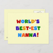 Heldere kleuren Beste Nanna Tshirts Briefkaart (Voorkant / Achterkant)