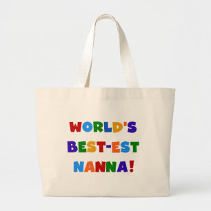 Heldere kleuren Beste Nanna Tshirts Grote Tote Bag