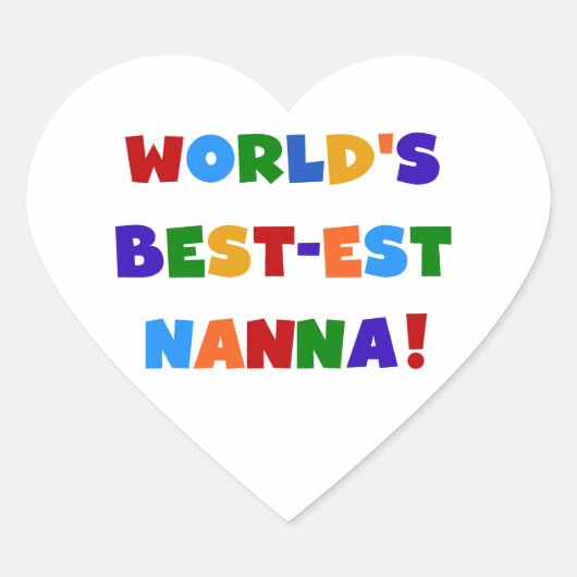 Heldere kleuren Beste Nanna Tshirts Hart Sticker (Voorkant)