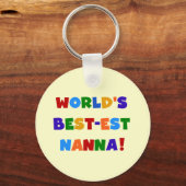 Heldere kleuren Beste Nanna Tshirts Sleutelhanger (Voorkant)