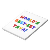 Heldere kleuren, beste Yaya-cadeaus ter wereld Notitieblok (Gedraaid)