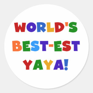 Heldere kleuren, beste Yaya-cadeaus ter wereld Ronde Sticker