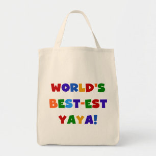 Heldere kleuren, beste Yaya-cadeaus ter wereld Tote Bag