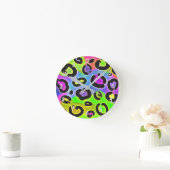 Heldere kleuren Cheetah Leopard Print Spots aangep Ronde Klok (Huis)