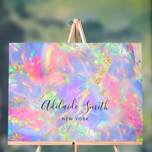 Heldere kleuren edelsteen opaal achtergrond acryl bord (Neutraal)