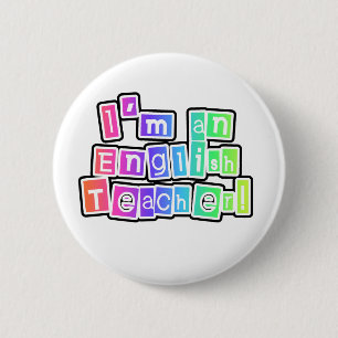 Heldere kleuren Engels leraar Ronde Button 5,7 Cm