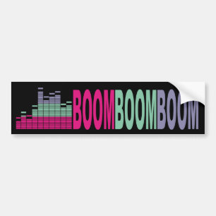 Heldere kleuren, geluid 80s-rots op geluid bumpersticker