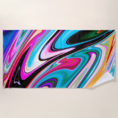 Heldere kleuren gemarmerd strandlaken (Voorkant)