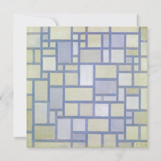 Heldere kleuren grijze lijnen | Piet Mondrian | (Voorkant)