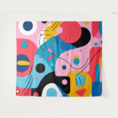 Heldere kleuren grillige vormen moderne geometrisc wandkleed (Voorkant (horizontaal))