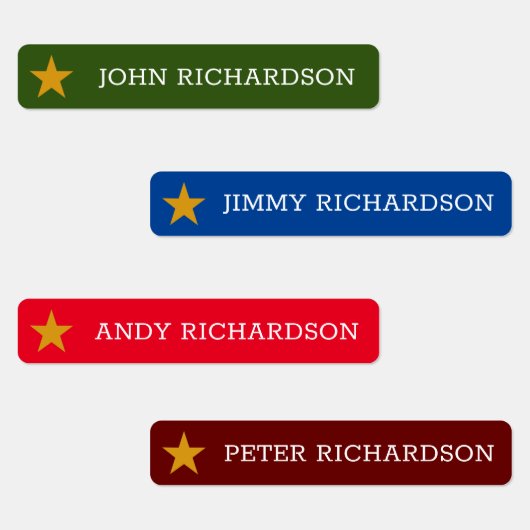 Heldere kleuren Kinder waterdichte naamlabels / la Labels (Groep)