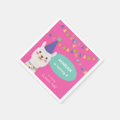 Heldere kleuren lama party servet (Hoek)