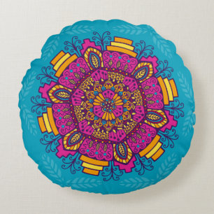Heldere kleuren Mandala Round Pillow Rond Kussen