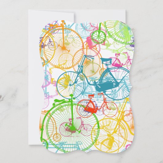 Heldere kleuren met fietsbruiloft kaart (Achterkant)