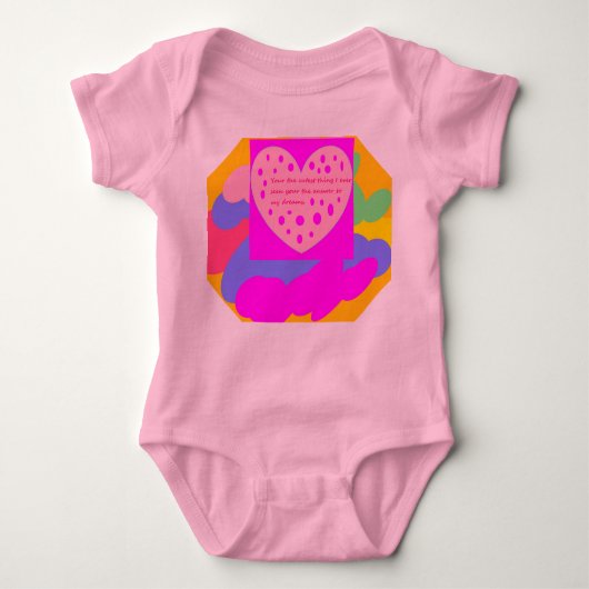 Heldere kleuren ontwerp met gedicht in het hart romper (Voorkant)