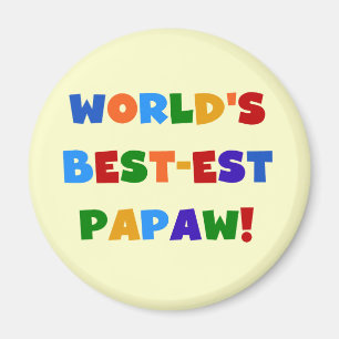 Heldere kleuren Papaw Tshirts en cadeautjes Magneet