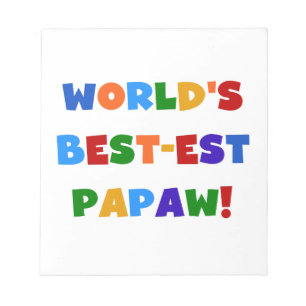 Heldere kleuren Papaw Tshirts en cadeautjes Notitieblok