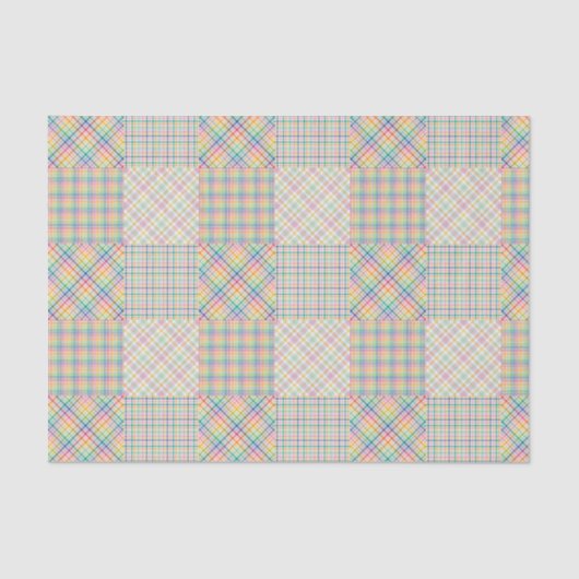Heldere kleuren Plaid Madras Tissuepapier (Voorkant)