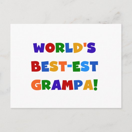 Heldere kleuren 's werelds beste Grampa Gifts Briefkaart (Voorkant)