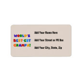 Heldere kleuren 's werelds beste Grampa Gifts Etiket (Voorkant)