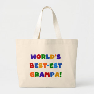 Heldere kleuren 's werelds beste Grampa Gifts Grote Tote Bag