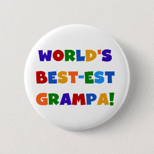 Heldere kleuren 's werelds beste Grampa Gifts Ronde Button 5,7 Cm